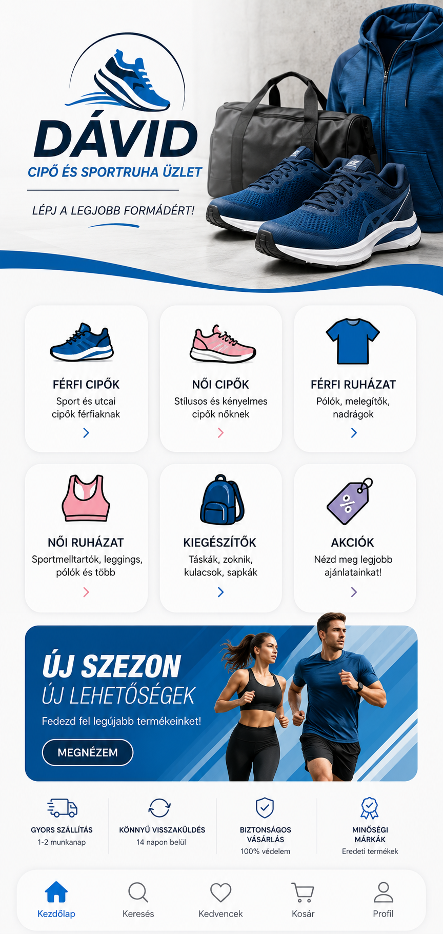 Kismami Bolt alkalmazás kezdőképernyője